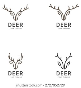 Hirschgeweih Logo Vektorgrafik Linie Hirsch Logo Schablone Symbole