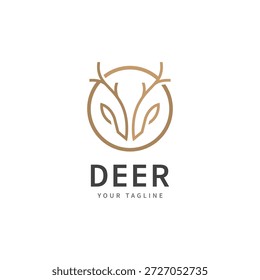 Hirschgeweih Logo Vektorgrafik Linie Hirsch Logo Schablone Symbole