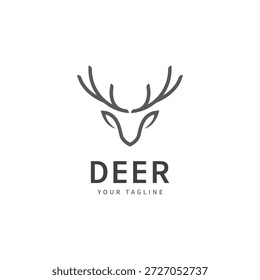 Iconos de la Plantilla del logotipo de los ciervos de la línea de Ilustración vectorial del logotipo de los ciervos