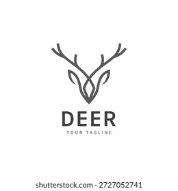 Hirschgeweih Logo Vektorgrafik Linie Hirsch Logo Schablone Symbole