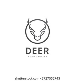 Hirschgeweih Logo Vektorgrafik Linie Hirsch Logo Schablone Symbole