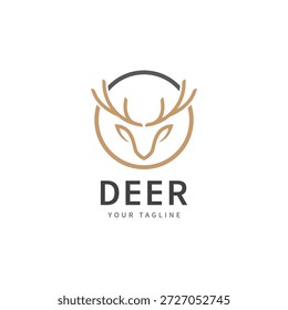 chifres de veado logotipo vetor ilustração linha cervo logotipo modelo ícones