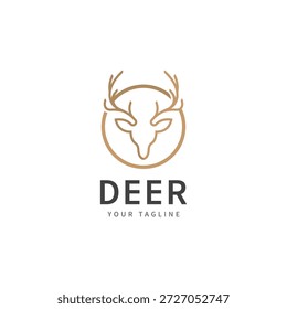 Hirschgeweih Logo Vektorgrafik Linie Hirsch Logo Schablone Symbole