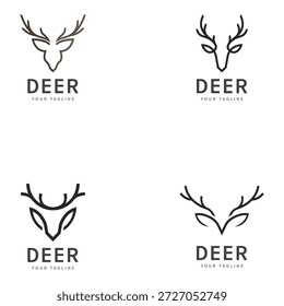 Hirschgeweih Logo Vektorgrafik Linie Hirsch Logo Schablone Symbole