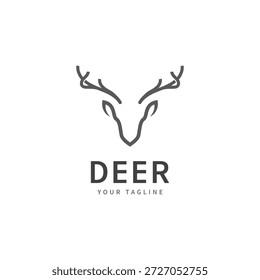 Iconos de la Plantilla del logotipo de los ciervos de la línea de Ilustración vectorial del logotipo de los ciervos