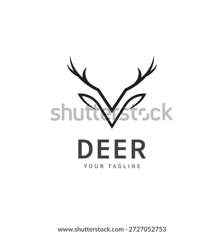 deer antlers logo vector illustration line deer logo template icons