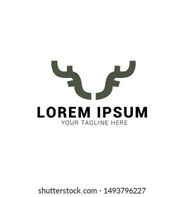 deer antlers logo vector illustration,brand deer antlers logo