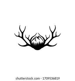 Deer Antlers Logo. Antlers Vector Template Design. 