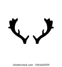 Deer antlers on a white background. Vector illustration. Icon.