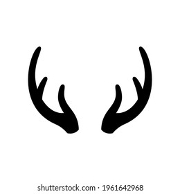 Deer antlers on a white background. Vector illustration. Icon.