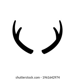 Deer antlers on a white background. Vector illustration. Icon.