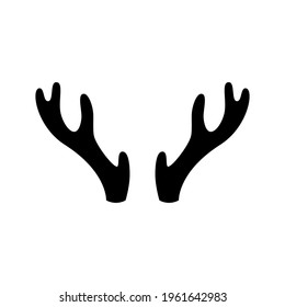 Deer antlers on a white background. Vector illustration. Icon.