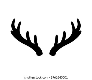 Deer antlers on a white background. Vector illustration. Icon.