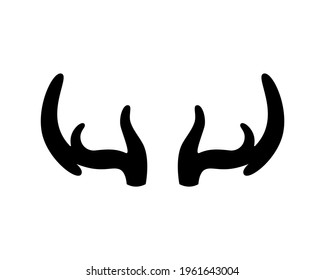 Deer antlers on a white background. Vector illustration. Icon.
