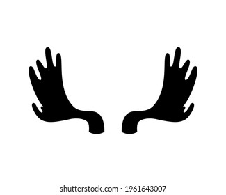 Deer antlers on a white background. Vector illustration. Icon.
