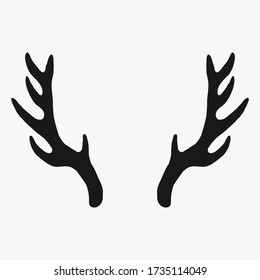 deer antlers rustic hand drawn vintage illustration vector elements isolated. stamp silhouette logo graphic design icons. wildlife deer horn shape  doodles simple resources