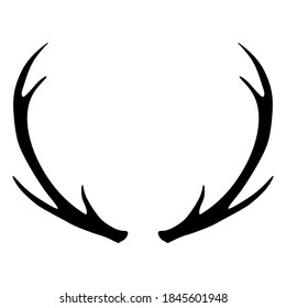 Deer Antlers Silhouette Isolated On White Stock Vector (Royalty Free ...