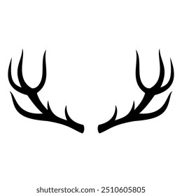 Deer antlers silhouette. Vector image