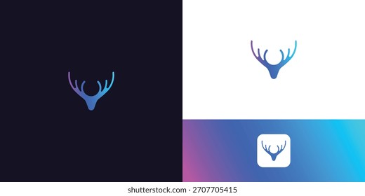 chifres de veado ícone da ideia técnica vetor logotipo design 
