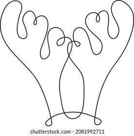 Ilustración vectorial de los antineos de ciervos aislados en el fondo blanco.