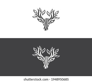 deer antlers vector logo design