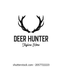 deer antlers vector logo design illustration