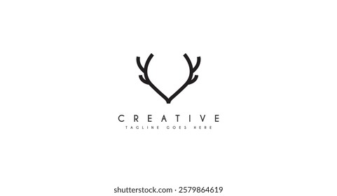 deer antlers vector logo design