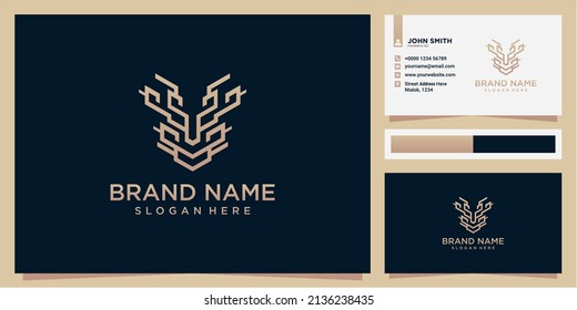 deer antlers vector logo design,Deer Head Logo Design