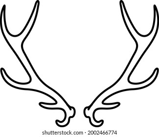 Antlers De venado. Icono de contorno del vector.