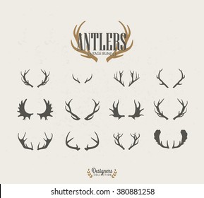 Deer Antlers. Vector Set