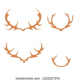 deer antlers vector set isolated on white background