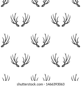 Deer antlers vector simple pattern design.