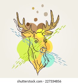 Deer Art colorful
