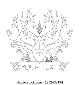 Deer Lİne Art Vectoral Logo, Brand, Emblem