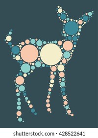 deer baby shape design by color point