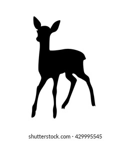 deer baby standing silhouette