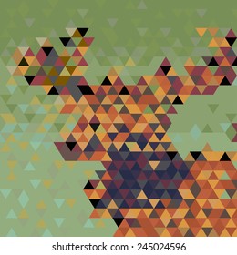 Deer background. Abstract background of geometric triangles