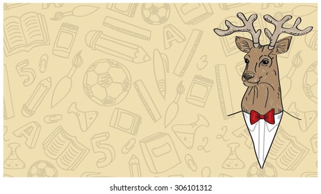 deer in the background outline of school facilities