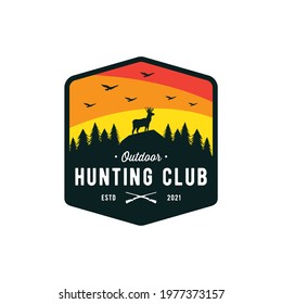 deer badge silhouette logo design element