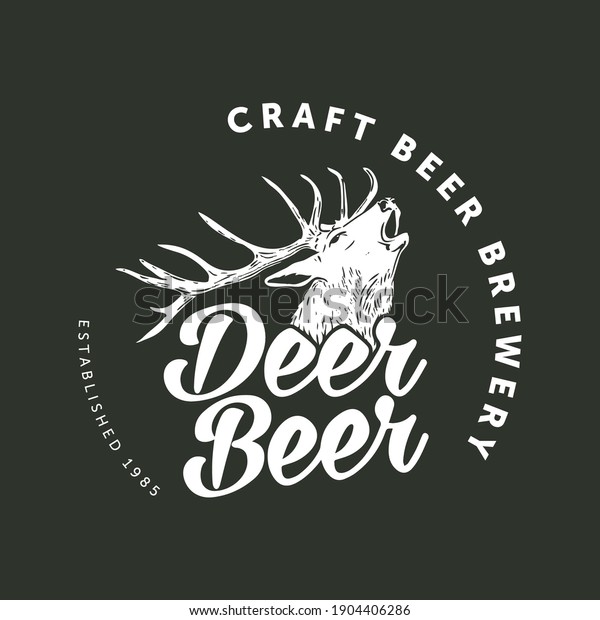 Deer Beer Label Design Craft Beer Stock Vector (Royalty Free