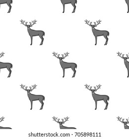 Deer with big horns.Animals single icon in monochrome style vector symbol stock illustration web.