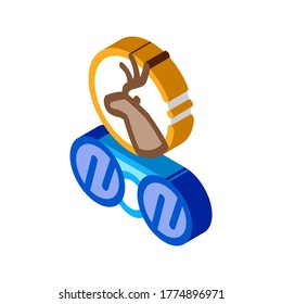 Deer Binoculars Icon Vector. Isometric Deer Binoculars sign. color isolated symbol illustration