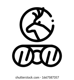 Vector de iconos de los Binoculares de ciervos. Signo de esquema de binoculares de ciervo. Ilustración de símbolo de contorno aislado