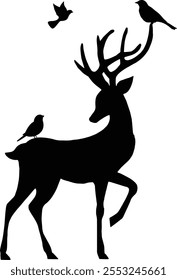 Deer and Bird Vector Elements