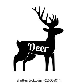 Deer black logo silhouette. Vector illusration eps10