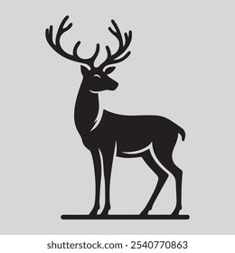deer with a black outline of a deer
