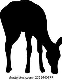 Deer Black Silhouette Vector Illustration