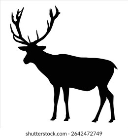 Deer black silhouette vector illustration