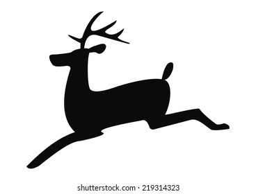 deer, black vector icon