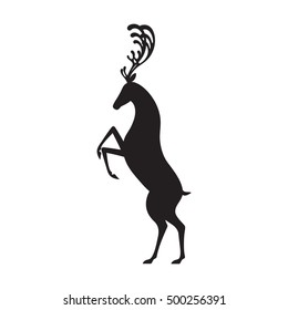 Deer black vector illustration elk silhouette isolated